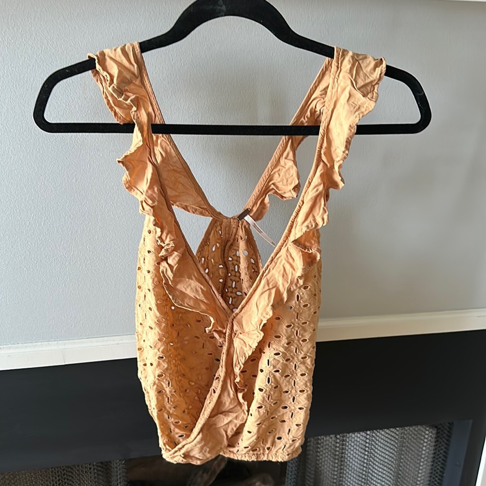 Free People ruffled crop top with fun details